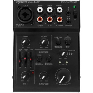 image:imageRockville Bundle 1 Rockville RockMix 5 Channel Bluetooth USB Podcast Podcasting Recording Mixer Items 1