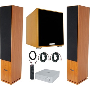 image:imageRockville Bundle 2 RockTower 64C Classic Tower Speakers Bundle with 1 Amp Space Silver WiFi Receiver1 Rock Shaker 10 Subwoofer1 RCDR25B2 BN20 Audio Cables 7 Item