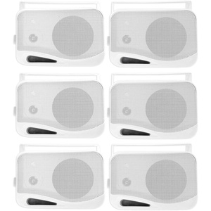 image:imageRockville HP4S8 4in 8 Ohm OutdoorIndoor Home Theater Speakers Swivel Bracket Mount Weather Resistant for Patios Decks Garages and Living Rooms 6piece