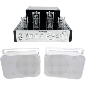 image:imageRockville HP65S8 Bundle Pair 65in 500W Peak160W RMS OutdoorIndoor Home Theater Speakers with Swivel Bracket BluTube 70Watt Tube Amplifier Stereo Receiver with Bluetooth 2Items
