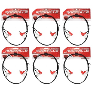 image:imageRockville RCDR3R 3 ft Dual Mono Right Angle RCA to Straight RCA Cable 100 Copper for Professional Audio Connections 6Piece
