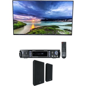 image:imageRockville RPA60BT Bundle 1000Watt 2Ch USB Bluetooth DJProKaraoke Amplifier Mixer Pair of RockSlim Black 525 in 240Watt Home Theater Slim Speakers Wall Mount 3Items