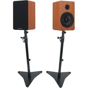 image:imageRockville RockShelf 58C Bundle 2 360 Watt Peak  90 Watt RMS 525in 8 Ohm Wood Bookshelf Speakers for Home Theater RVSM5 Adjustable Studio Monitor Speaker Stands Pair 3Items