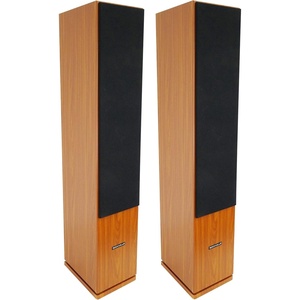 image:imageRockville RockTower 68C Passive Tower Speaker 8 Ohm Classic Wood Grain 500W Peak 3Way Dual 65 MDF Cabinet Detachable Grille for Home Audio 2piece