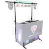 image:imageRockville ROCKBOOTH PRO PACK DJ Booth Table w 70 TV Mount Lighting Truss Scrims for Professional DJs and Event Performers