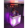 image:imageRockville ROCKBOOTH TRUSS V2 DJ Booth Facade 8ft Lighting Truss 2Tier Tables Folds Flat into 2 Carry Bags BlackWhite Scrims