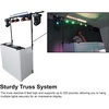 image:imageRockville ROCKBOOTH TRUSS V2 DJ Booth Facade 8ft Lighting Truss 2Tier Tables Folds Flat into 2 Carry Bags BlackWhite Scrims