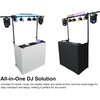 image:imageRockville ROCKBOOTH TRUSS V2 DJ Booth Facade 8ft Lighting Truss 2Tier Tables Folds Flat into 2 Carry Bags BlackWhite Scrims