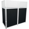 image:imageRockville ROCKBOOTH XL DJ Event Booth Facade with 24x48in Table Detachable Table BlackWhite Scrims Foldable Design for Professional DJs and Event HostsWhite