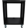 image:imageRockville RR10U 10U Live SoundRecording Studio Rack Case with Wheels Reversible Rack Rails Front amp Rear Mounting Cable Management Ports 440lb Capacity  Includes Hardware Reversible Rails Cable Management 440 lb Capacity 3 Locking Casters FrontRear Mount 48 Cage Nuts12U