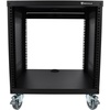 image:imageRockville RR10U 10U Live SoundRecording Studio Rack Case with Wheels Reversible Rack Rails Front amp Rear Mounting Cable Management Ports 440lb Capacity  Includes Hardware Reversible Rails Cable Management 440 lb Capacity 3 Locking Casters FrontRear Mount 48 Cage Nuts10U