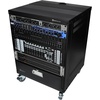 image:imageRockville RR10U 10U Live SoundRecording Studio Rack Case with Wheels Reversible Rack Rails Front amp Rear Mounting Cable Management Ports 440lb Capacity  Includes Hardware Reversible Rails Cable Management 440 lb Capacity 3 Locking Casters FrontRear Mount 48 Cage Nuts12U