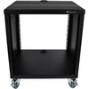 image:imageRockville RR10U 10U Live SoundRecording Studio Rack Case with Wheels Reversible Rack Rails Front amp Rear Mounting Cable Management Ports 440lb Capacity  Includes Hardware Reversible Rails Cable Management 440 lb Capacity 3 Locking Casters FrontRear Mount 48 Cage Nuts10U