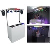 image:imageRockville ROCKBOOTH TRUSS V2 DJ Booth Facade 8ft Lighting Truss 2Tier Tables Folds Flat into 2 Carry Bags BlackWhite Scrims