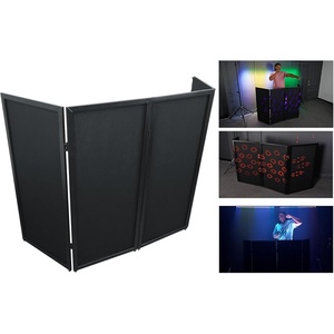 image:imageRockville RFSSB Black DJ Event Facade 4 Panels BuiltIn Scrim Foldable Travel Bag NonSlip Feet Steel Frame Perfect for DJs Parties amp EventsBlack