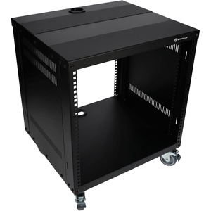 image:imageRockville RR10U 10U Live SoundRecording Studio Rack Case with Wheels Reversible Rack Rails Front amp Rear Mounting Cable Management Ports 440lb Capacity  Includes Hardware Reversible Rails Cable Management 440 lb Capacity 3 Locking Casters FrontRear Mount 48 Cage Nuts10U