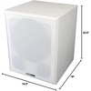 image:imageRockville Rock Shaker 12 White 800W Powered Home Theater Subwoofer  800W Peak  400W RMS Class D Amp MDF Enclosure RearFiring Port RCA and Speaker Level Inputs Phase Switch Foam GrillWhite