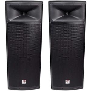 image:imageRockville Pair SPGN258 Dual 15 3000w 8Ohm Passive DJ PA SpeakerABS Cabinet