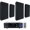 image:imageRockville BLUAMP 150 Bundle Home Stereo Bluetooth Amplifier Receiver 4 RockSlim Black 525 in 240W  80W RMS Home Theater Speakers with Easy Wall Mount Brackets 5Items