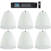 image:imageRockville Bundle 1 RCS1806 180 Watt 6 Zone 70v CommercialRestaurant AmplifierBluetooth6 PEN65T White 65 70V Hanging Pendant Speaker CommercialRestaurant 7 Item