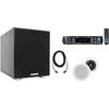 image:imageRockville HC55 Bundle 2 White 525 300Watt White inCeiling Speakers Rock Shaker 8 400Watt Powered Subwoofer RPA60BT V2 1000W 2Ch Karaoke Amplifier Mixer RCDR25B Dual RCA Cable 5Items