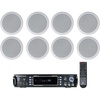 image:imageRockville HC5516 Bundle 8 White 525 in 300W Peak inCeiling Home Theater Speakers RPA60BT V2 1000W 2 Channel USB Bluetooth DJ Karaoke Amplifier Mixer 9Items