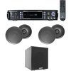 image:imageRockville HC85 Bundle 4 Black 8 in 700Watt inCeiling Home Theater Speakers 8Ohm Rock Shaker 8 in 400Watt Powered Subwoofer RPA60BT V2 1000Watt 2Ch USB Bluetooth Amplifier Mixer 6Items