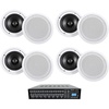 image:imageRockville HC85 Bundle 8 8 700W Peak  240W RMS per Pair White Ceiling Home Theater Speakers 8 Ohm Rock Matrix 4 Zone 70V Commercial Amplifier with Matrix Source Routing 9Items