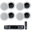 image:imageRockville RPA60BT V2 Bundle 1000W 2Ch USB Bluetooth DJProKaraoke Amplifier Mixer 8 8 in 700W inCeiling Home Theater Speakers White 9Items