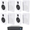 image:imageRockville Rock Matrix Bundle 4Zone 70V Commercial Matrix Amplifier with Source Routing 4 Pair RockSlim 525in 40W RMS120W Peak White Wall Slim Speakers 5Items