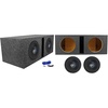 image:imageRockville W10K5S2 Bundle 2 10 in 1200W Peak  300W RMS 2 Ohm Car Audio Subwoofers RDV10 Dual 10 in Vented MDF Subwoofer Enclosure Wiring amp Install Kit 4Items
