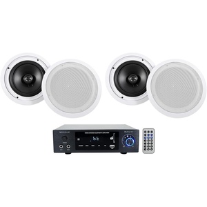 image:imageRockville BLUAMP 150 Bundle Home Stereo Bluetooth Amplifier Receiver Optical Phono RCA 4 HC85 8 in 700Watt inCeiling Home Theater Speakers 8 Ohm 5Items
