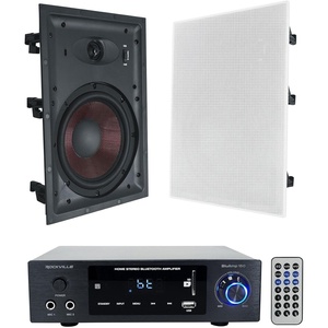 image:imageRockville Bundle BluAmp 150 Home Stereo Bluetooth Amplifier Receiver OpticalPhonoRCA Bundle with Pairs of WA858 8 inWall Home Speakers w Kevlar WooferSilk Dome Tweeter 2 Items