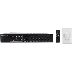 image:imageRockville Commercial Audio Bundle RCS801 60Watt 70V AmplifierReceiver with Bluetooth VOL70100 White 100Watt 70V Wall Volume Control 2Items