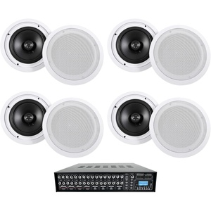 image:imageRockville HC85 Bundle 8 8 700W Peak  240W RMS per Pair White Ceiling Home Theater Speakers 8 Ohm Rock Matrix 4 Zone 70V Commercial Amplifier with Matrix Source Routing 9Items