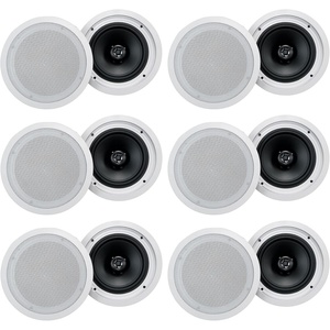 image:imageRockville HC8516 White 8 700W Peak240W RMS per Pair inCeiling Home Theater Speakers 16 Ohm Polypropylene Cone Mylar Dome Tweeter Paintable Flush Mount Grills 6Pairs