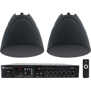 image:imageRockville RCS801 Bundle 60Watt 70V Commercial AmplifierBluetooth Receiver 2 PEN525T Black 525 70V Hanging Pendant Speakers 3Items