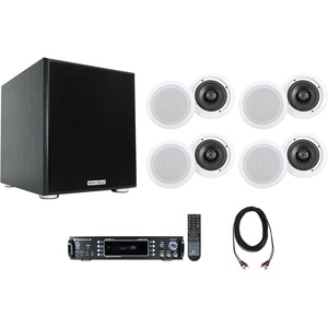 image:imageRockville RPA60BT V2 Bundle 1000W 2Ch USB Bluetooth DJProKaraoke Amplifier Mixer 4 Pair HC65516 65 160W RMS inCeiling Speakers Rock Shaker 10 600W Powered Subwoofer RCA Cable 7Items