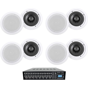 image:imageRockville Rock Matrix 4 Bundle 4Zone 70V Commercial Amplifier 4 Pairs HC655 65 inCeiling Speakers 160W RMS 500W Peak per Pair 9 Items