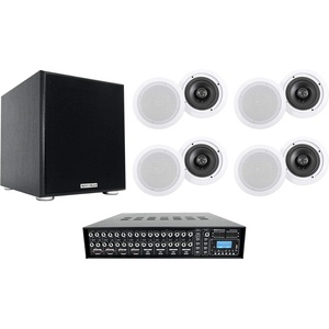 image:imageRockville Rock Matrix 4 Bundle 4Zone 70V Commercial Amplifier 4 Pairs HC655 65 inCeiling Speakers 80W RMS 250W Peak Each Rock Shaker 10 Powered Subwoofer 300W RMS 600W Peak
