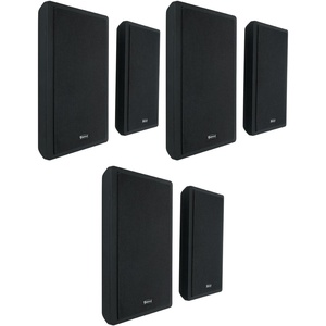 image:imageRockville RockSlim 240Watt 525 in Home Theater Slim Speakers 8 Ohm Easy Wall Mount Brackets LowProfile Design Black for Surround Sound Rooms 6Piece