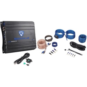 image:imageRockville Bundle RVA6001 1200 Watts Peak200 Watts DynoCertified RMS Mono Block Class AB Car Amplifier with Bass Remote Bundle with RWK10 Complete 10 Gauge Wire Kit with RCA Cables 2 Items