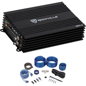 image:imageRockville Car Audio Bundle with RDT2 2Channel Amplifier 400W RMS1600W Max Compact Design RWK41 4 Gauge Complete Amp Wiring Kit with 100 Copper RCA Cables 2 Items