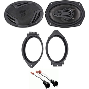 image:imageRockville Pair RV694A 6x9 4Way Car Speakers 1000 Watts Bundle with METRA 823004 6x9 Speaker Adapter Bracket Plate amp METRA 725600 Speaker Wire Harness Connector Compatible with Ford 3 Item