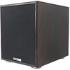image:imageRockville Rock Shaker 65 Wood Powered Home Theater Subwoofer Compact  200W Peak100W RMS Class D Amp MDF Enclosure RCA and High Level InputsOutputs Rear Firing Port Phase Switch CrossoverDark Wood