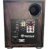 image:imageRockville Rock Shaker 65 Wood Powered Home Theater Subwoofer Compact  200W Peak100W RMS Class D Amp MDF Enclosure RCA and High Level InputsOutputs Rear Firing Port Phase Switch CrossoverDark Wood