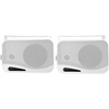 image:imageRockville HP4S White 4 OutdoorIndoor Home Theater Speakers 4Pack  IPX44 Swivel Bracket 360W Peak  120W RMS Waterproof ABS Construction Stainless Steel Grill Rubber Surrounds 4 Ohm