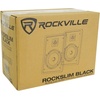 image:imageRockville RockSlim Bundle 2 525 in 240Watt Slim Home Theater Speakers with Wall Mount Brackets Rock Shaker 8in 400Watt Powered Home Theater Subwoofer Black 3Items