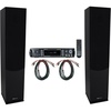 image:imageRockville Bundle 1 RPA60BT V2 1000W 2Ch USB Bluetooth Amplifier Mixer2 Lux 658 Black Dual 65 Premium Tower Speakers2 BN10 10 14 AWG OFC Copper Banana to Banana Braided Pro Cable 5 Items