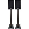 image:imageRockville Bundle 2 RockShelf 68D 400w Dark Wood 65 Home Theater Bookshelf Speakers Bundle with 2 Premium Dark Wood Grain 36 Home Speaker Stands Up to 100Lbs 4 Items